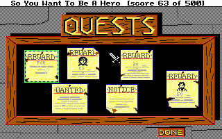 Hero's Quest: So You Want to Be a Hero Quest Board
