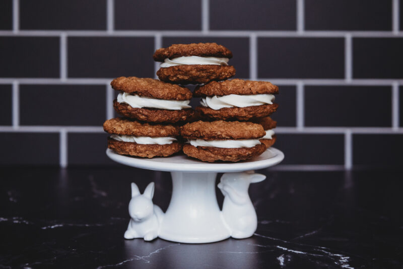 Oatmeal Cream Pie Cookies (includes vegan substitutes)