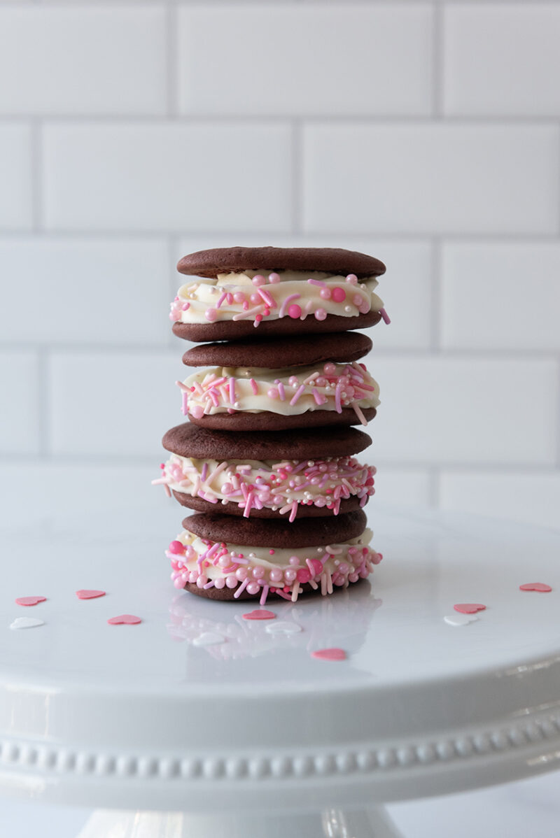 Valentines Heart Shaped Red Velvet Whoopie Pies