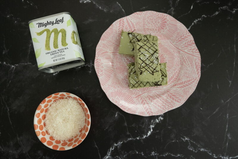 no bake vegan matcha coconut bar recipe